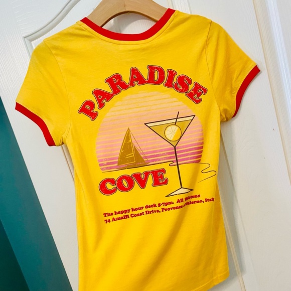 NWT Spell & the Gypsy Collective Mustard Paradise Cove Organic Shrunken Tee - Picture 7 of 13